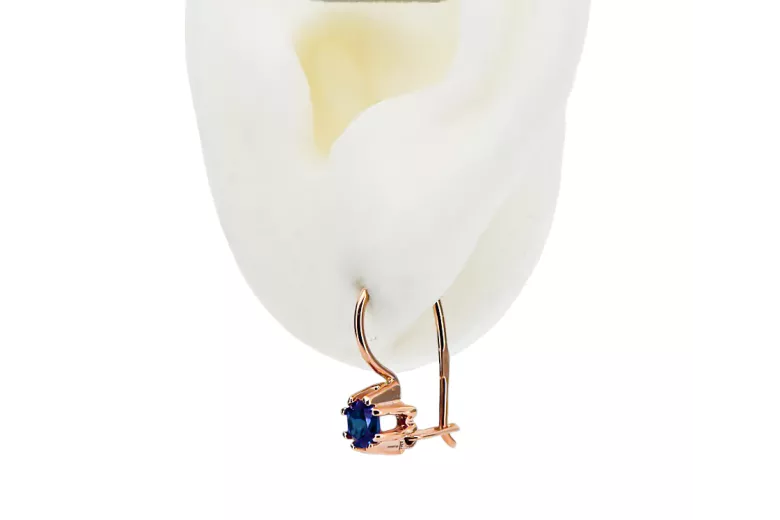 Cercei Vintage Craft  Safir Original vintage din aur roz de 14k vec053r